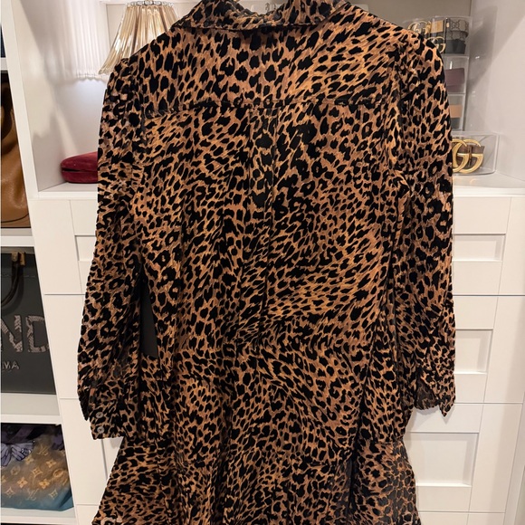 TUCKERNUCK Leopard Velvet Burnout Callahan Shirt Dress - Leopard / XS - Picture 8 of 8